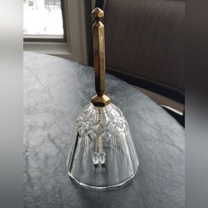 Vintage Crystal Bell with Brass Handle